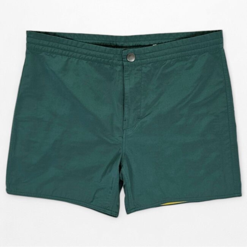Outerknown Swim Trunks Mens Wildwood Hybrid Shorts Mesh Lined Size 38 Green